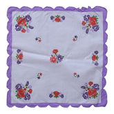 Kuber Industries Handkerchiefs|Multicolored Floral Print Cutwork Soft Cotton Hankies for Woman,Girls & Wicking Sweat from Hands,Face,Set of 12 (Multicolor)